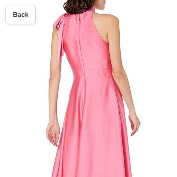 Tahari Arthur S. Levine Mock Neck Side Bow Tie Maxi Pink Dress Size 10 NWT - Picture 15 of 15